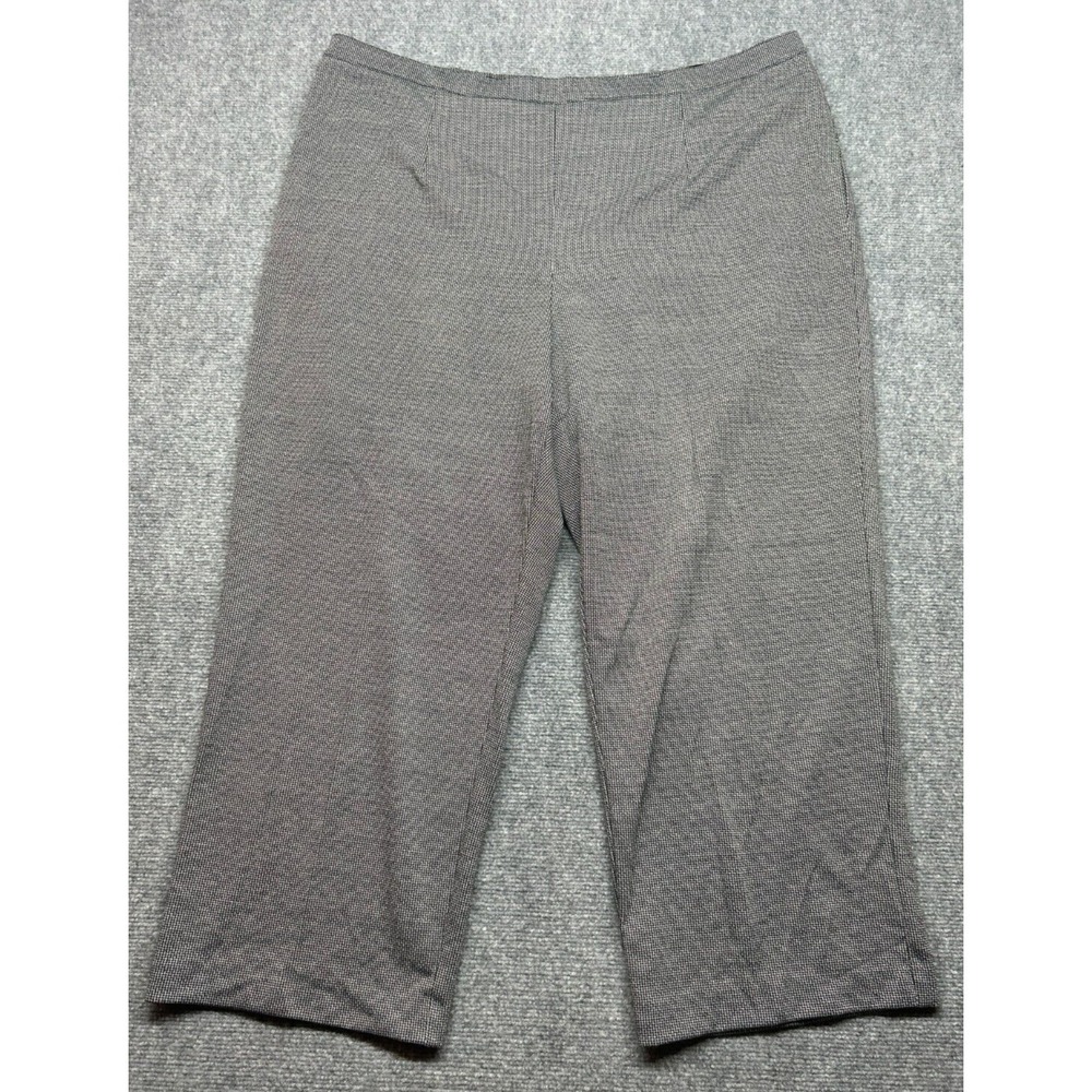 Alfred Dunner Dress Pants Womens 24W Black White Pull On Classic Fit Stretch New